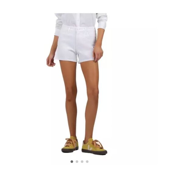 KUT from the Kloth Jane Jean Shorts High Rise in optic white size 12 - Picture 3 of 12